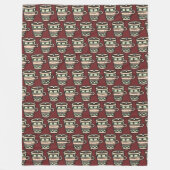 Mokken van Cocoa met Marshmallow Pattern Burgundy Fleece Deken (Voorkant)