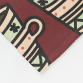 Mokken van Cocoa met Marshmallow Pattern Burgundy Fleece Deken (Hoek)