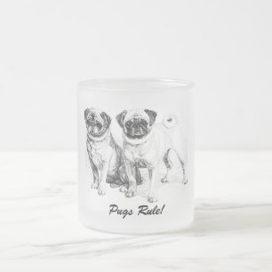 Mokken van het kenmerk Precious Pugs Black en Whit