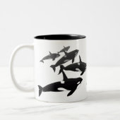 Mokken van orca-walvis en bekers Killer Whale Coff (Links)