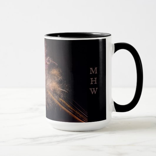 Mokken voor aangepaste Fireworks-monogram (Rechts)