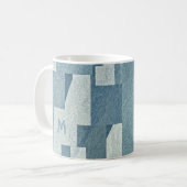 mokken voor aangepaste monogram "Blue Concrete" (Voorkant links)