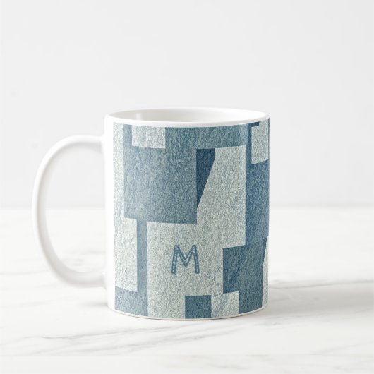mokken voor aangepaste monogram "Blue Concrete" (Links)