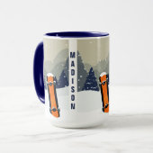 Mokken voor de aangepaste wintersnowboardnaam (Voorkant links)