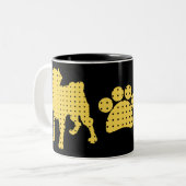 Mokken voor Gold en Black Pug en Paw (Voorkant links)