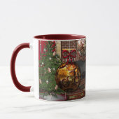 Mokken voor Kat met zwarte kat voor kerstmis (Links)