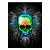 Mokken voor schedelpsychedelic Trippy Explosion Perfect Poster (Voorkant)