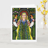 Mokosh-Wenskaart Kaart (Gele Bloem)