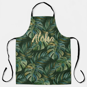 Moku-eiland Hawaiaanse Aquarel Monstera - Groen Schort