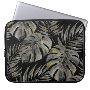 Moku Island Hawaiian Monstera- Zwarte Wetsuit Laptop Sleeve
