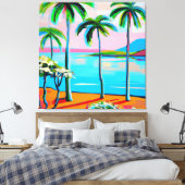 Mokuauia (geiteneiland) uitzicht Oahu art Canvas Afdruk (Insitu (Slaapkamer))