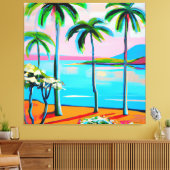 Mokuauia (geiteneiland) uitzicht Oahu art Canvas Afdruk (Insitu (Woonkamer))