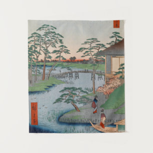 Mokuboji Temple Ukiyo-e Japanse kunst Wandkleed