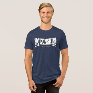 Mokumskins blauw wit Tri-Blend shirt