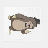 Mol als bruidegom met stropdas fleece deken (Voorkant (Horizontaal))