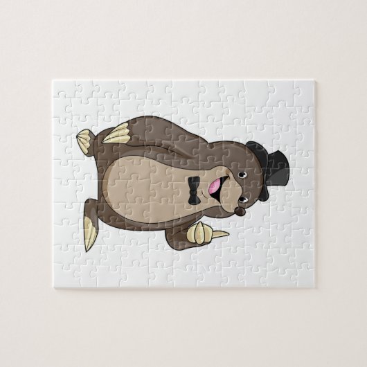 Mol als bruidegom met stropdas legpuzzel (Horizontaal)