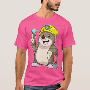 Mol als mijnwerker met Shovel Diamond T-shirt