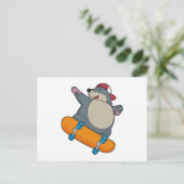 Mol als schaatser met skateboard briefkaart (Staand voorkant)