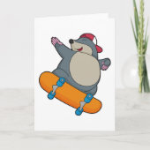 Mol als schaatser met skateboard kaart (Voorkant)