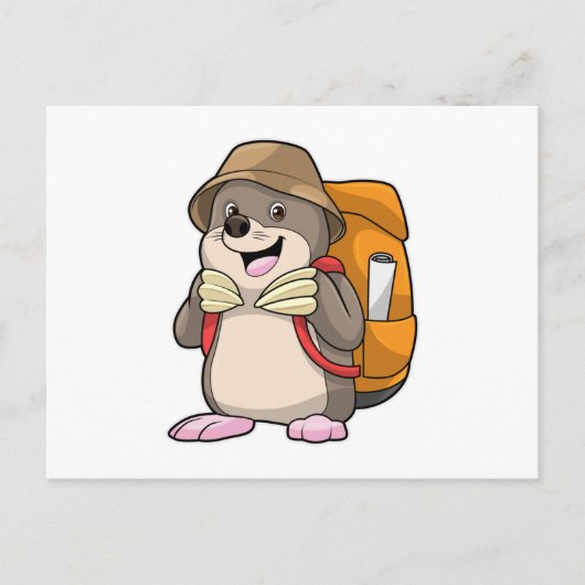 Mol als wandelaar met bagage briefkaart (Voorkant)