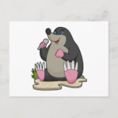 Mol als zanger met microfoon briefkaart (Voorkant)