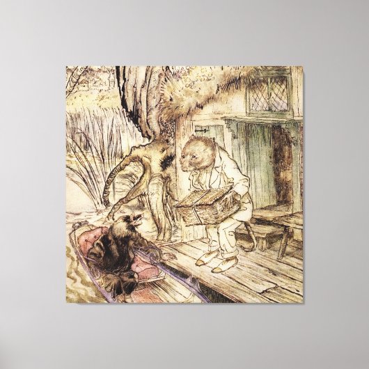 Mol en Ratty op een bootreis door Arthur Rackham Canvas Afdruk (Voorkant)