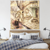 Mol en Ratty op een bootreis door Arthur Rackham Canvas Afdruk (Insitu (Slaapkamer))