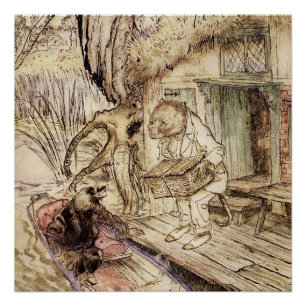 Mol en Ratty op een bootreis door Arthur Rackham Perfect Poster