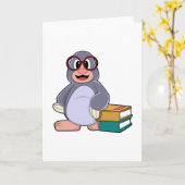 Mol met Bril & Boeken Kaart (Gele Bloem)