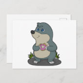 Mol met donut briefkaart (Voorkant / Achterkant)