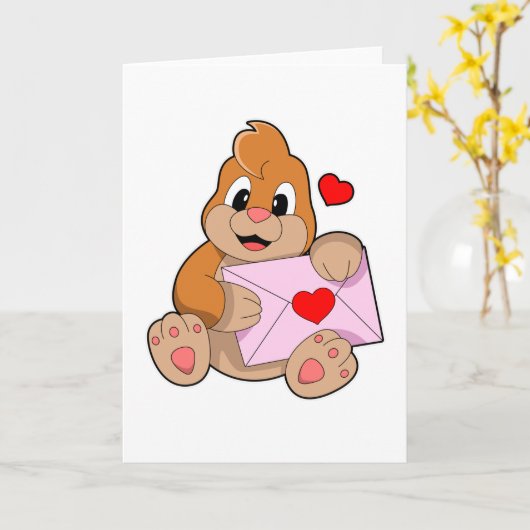 Mol met Hart Envelope Kaart (Gele Bloem)