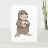 Mol met koffiekop kaart (Achterkant)