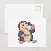 Mol met kopje koffie en schotel briefkaart (Voorkant / Achterkant)