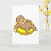 Mol zwemt met reddingsboei kaart (Gele Bloem)