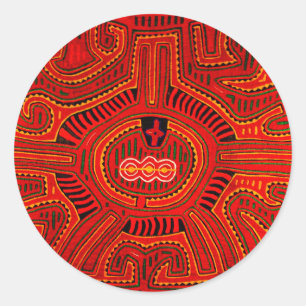 Mola-ontwerp door San Blas-indianen Ronde Sticker