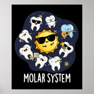 Molaire Systeem Grappige Tandheelkundige Astronomi Poster