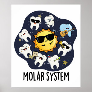 Molairstelsel Grappige Tandheelkundige Astronomie Poster