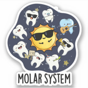 Molairstelsel Grappige Tandheelkundige Astronomie  Sticker