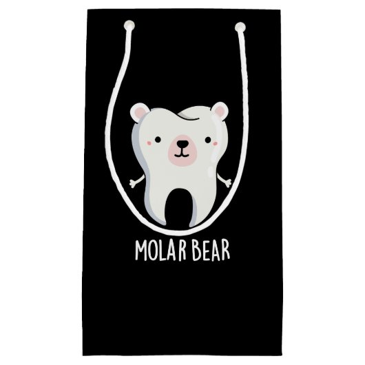 Molar Beer Funny Tooth Pun Dark BG Klein Cadeauzakje (Voorkant)