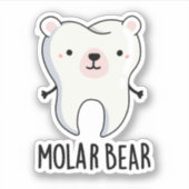 Molar Beer Funny Tooth Pun Sticker (Voorkant)
