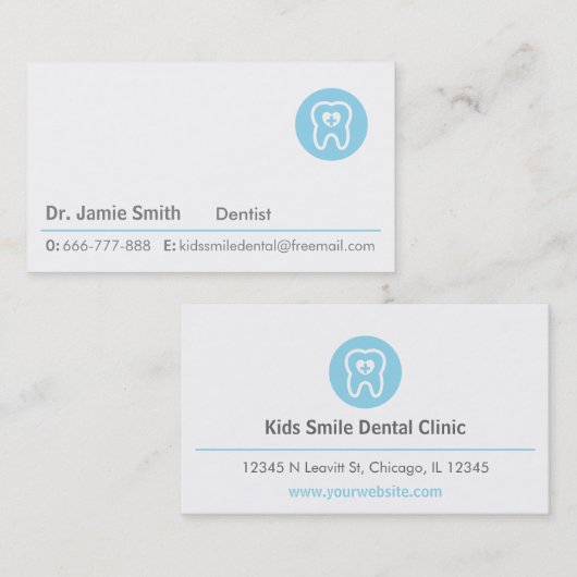 Molar Tooth First Aid Heart Dentist Visitekaartjes (Voorkant / Achterkant)