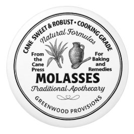 Molasse Etiket Vintage Typografie Keramische Knop