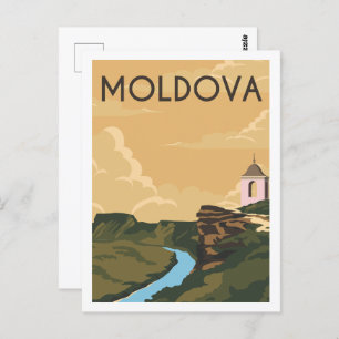 Moldavië Beroemde Reisplaats Illustratie Briefkaart