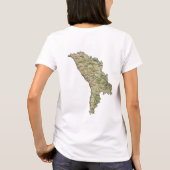 Moldavie Drapeau et carte T-shirt (Dos)