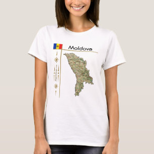 Moldavië-kaart + vlag + titel T-shirt