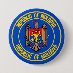 Moldavië-ronde Embleem Ronde Button 7,6 Cm