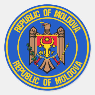 Moldavië-ronde Embleem Ronde Sticker