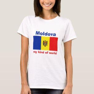 Moldavië Vlag + Kaart + Tekst T-shirt