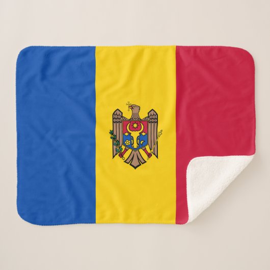 Moldavië-vlag Sherpa Deken (Voorkant (horizontaal))