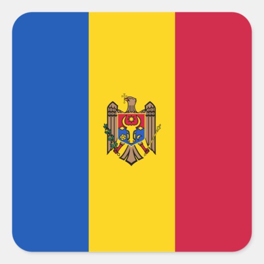 Moldavië-vlag Vierkante Sticker (Voorkant)